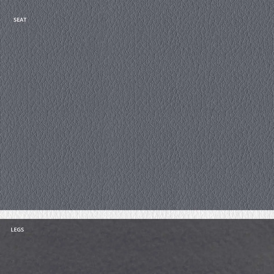 Silla tapizada de acero y asiento de ecopiel con borde blanco - Nirvana viadurini