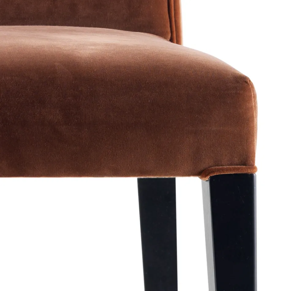 Silla de salón tapizada de madera maciza Grilli Zarafa hecha en Italia,2 piezas viadurini