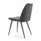 Silla de comedor tapizada con base de acero lacado - Grain viadurini