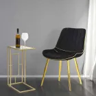 Silla de comedor de diseño tapizado en madera y tela, 2 piezas - Kolly viadurini