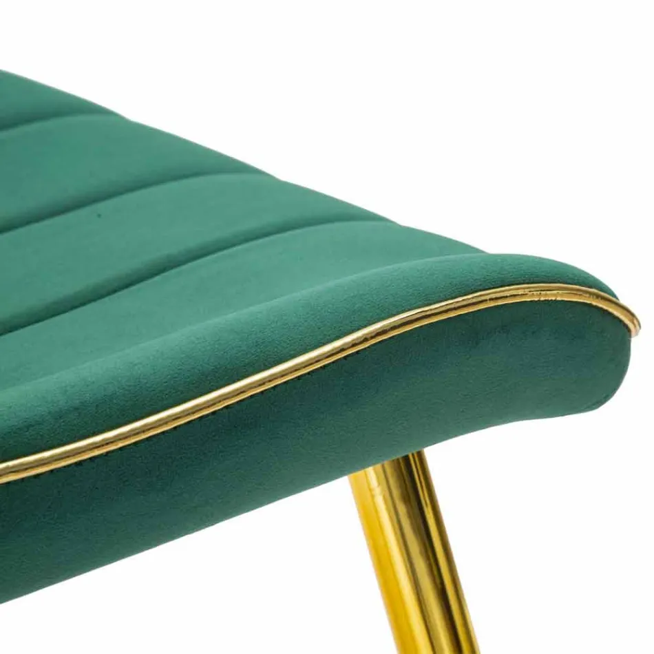 Silla de comedor de diseño tapizado en madera y tela, 2 piezas - Kolly viadurini