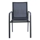 Silla Apilable con Reposabrazos de Aluminio y Textilene Blanco o Gris - Greenstyle viadurini