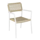 Silla de exterior apilable con asiento y respaldo de mimbre giratorio - Solefresco viadurini