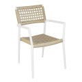 Silla de exterior apilable con asiento y respaldo de mimbre giratorio - Solefresco