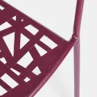 Silla apilable para exterior en acero con acabado mate, 4 piezas - Ralia viadurini