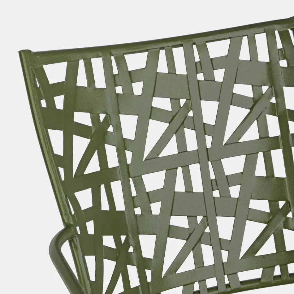 Silla apilable para exterior en acero con acabado mate, 4 piezas - Ralia viadurini