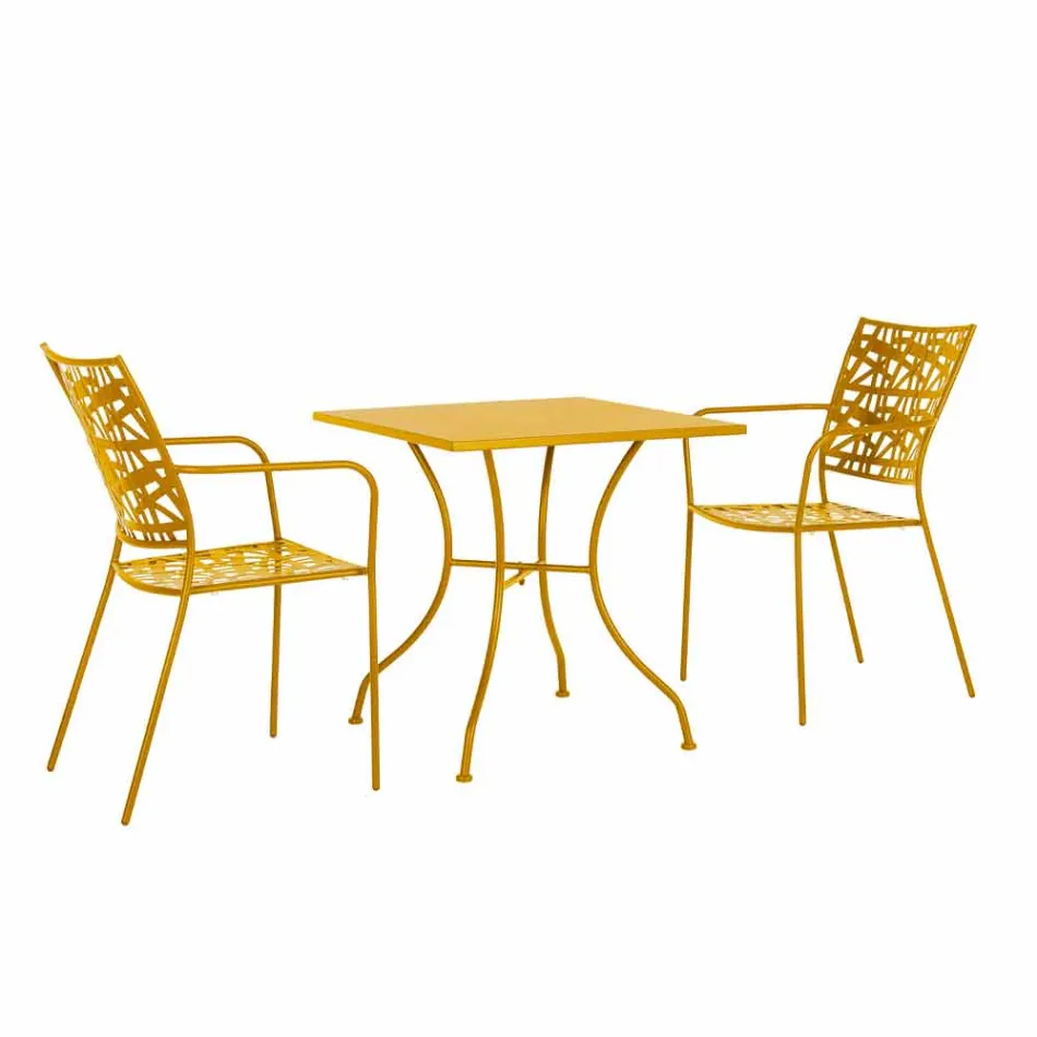 Silla apilable para exterior en acero con acabado mate, 4 piezas - Ralia viadurini