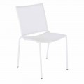 Silla apilable para exteriores en acero pintado de blanco, 4 piezas - Jaila