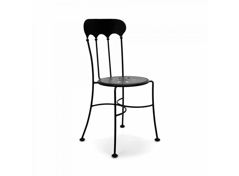 Silla de jardín de hierro hecha a mano Made in Italy, 2 piezas