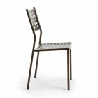 Silla apilable de exterior en metal pintado Made in Italy, 8 piezas - Lina viadurini
