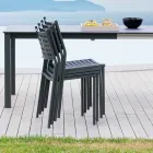 Silla apilable de exterior en metal pintado Made in Italy, 8 piezas - Lina viadurini