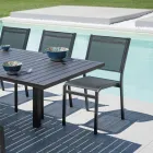 Silla de jardín apilable de aluminio y textilene blanca o gris - Floraforma viadurini