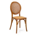 Silla de salón apilable en madera de Ailando y paja de Viena - Laguna viadurini