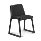Silla apilable de madera con asiento de terciopelo Made in Italy, 2 piezas - Leipzig viadurini