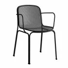 Silla apilable de metal para exterior fabricada en Italia, 4 piezas - Verna viadurini