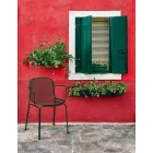 Silla apilable de metal para exterior fabricada en Italia, 4 piezas - Verna viadurini