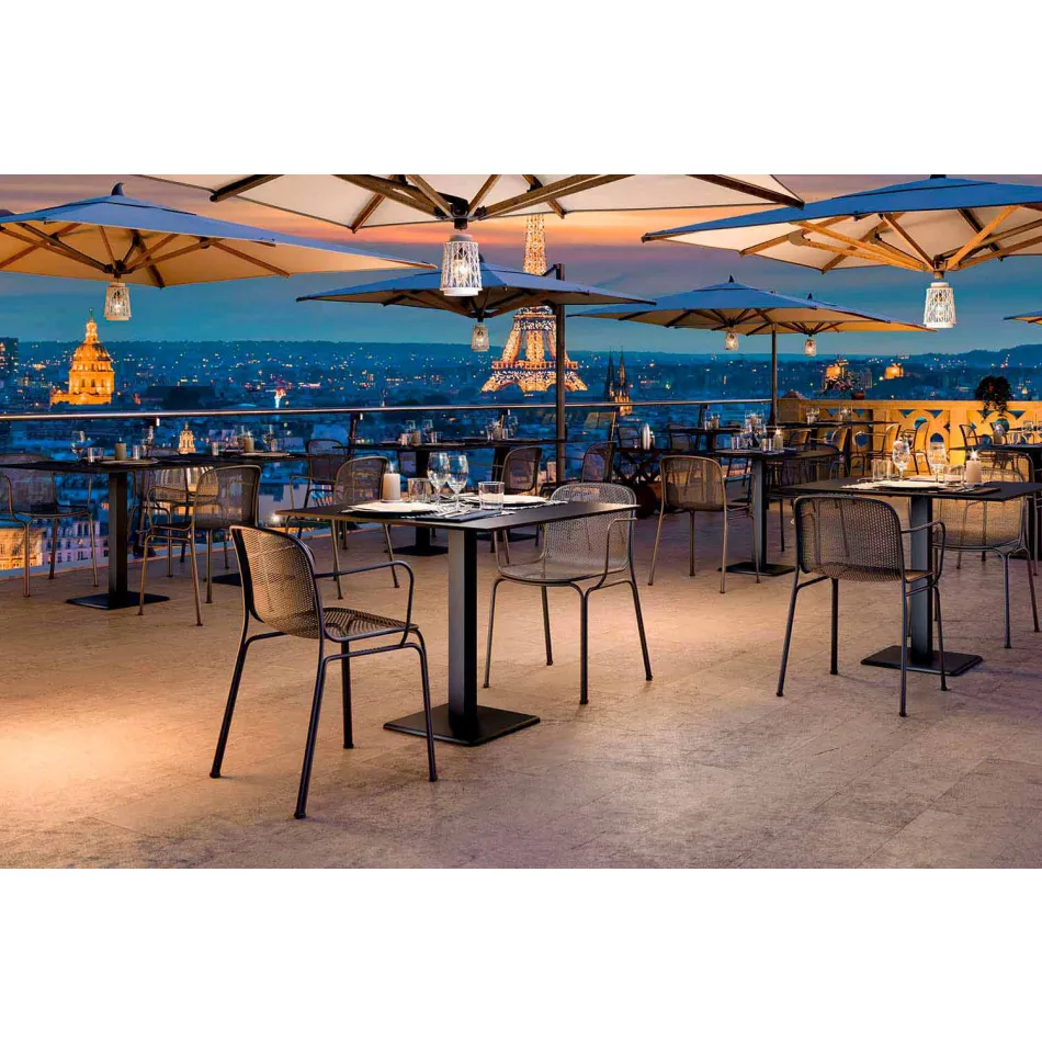 Silla apilable de metal para exterior fabricada en Italia, 4 piezas - Verna viadurini