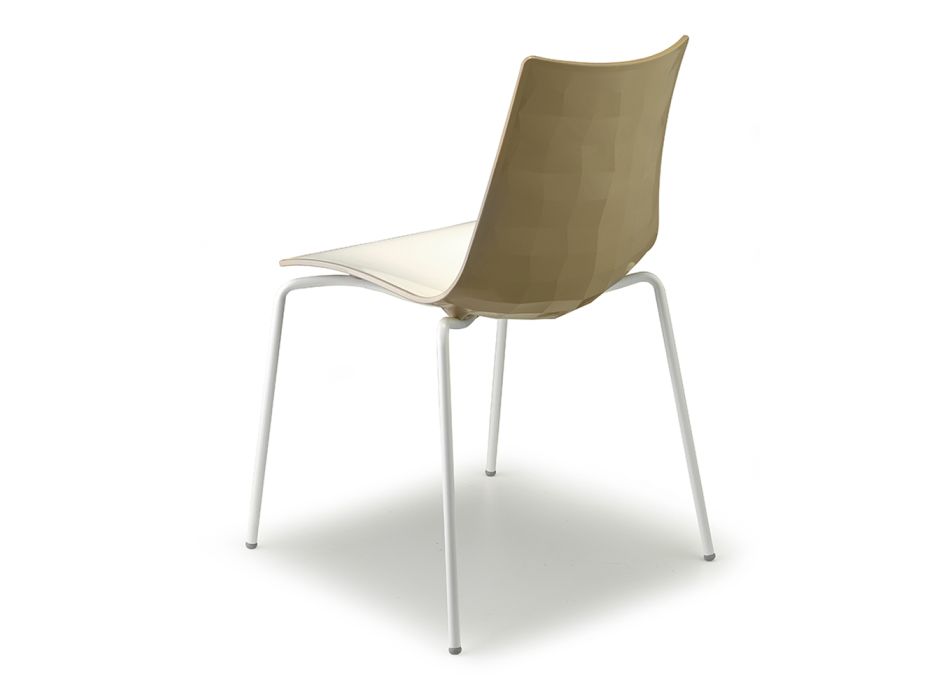Silla de acero con asiento de polímero Made in Italy 4 piezas - Fedora viadurini