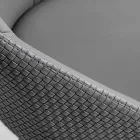 Silla de ecopiel con respaldo decorado y base de metal negro, 2 piezas - Nima viadurini