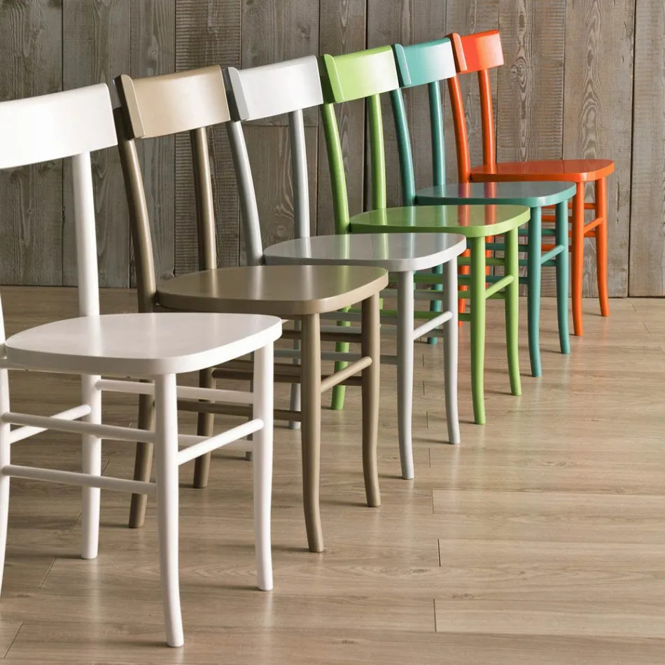 Silla de diseño moderno de 4 piezas en madera de haya - Stella viadurini