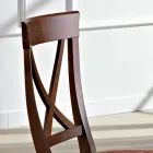 Silla en Madera y Tela Diseño Clásico Respaldo Cruzado - Debussy viadurini
