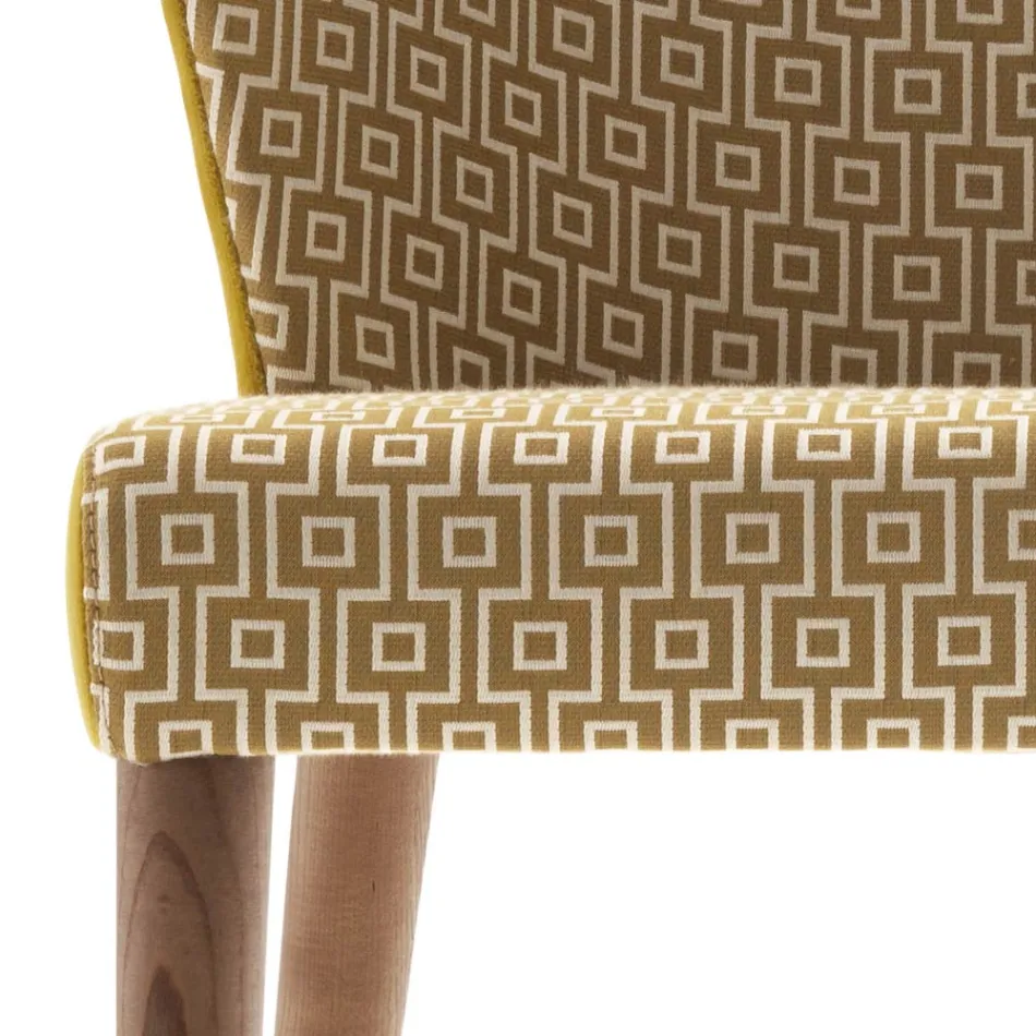 Silla moderna acolchada de madera maciza Grilli York hecha en Italia, 2 piezas viadurini