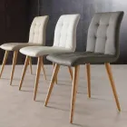 Silla de madera maciza teñida revestida en ecopiel violeta viadurini