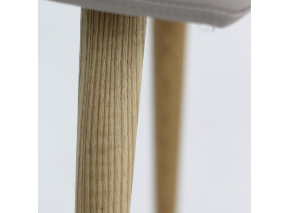 Silla de madera maciza revestida de ecopiel Viola viadurini