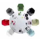 Silla apilable de metal y polipropileno Made in Italy, 4 piezas - Caramelo viadurini