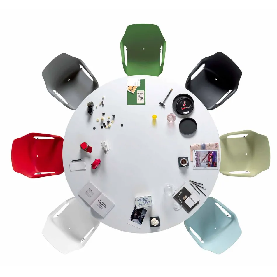 Silla apilable de metal y polipropileno Made in Italy, 4 piezas - Caramelo viadurini