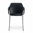 Silla apilable de metal y polipropileno Made in Italy, 4 piezas - Caramelo viadurini