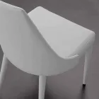 Silla de metal totalmente tapizada en cuero ecológico Nepitella viadurini