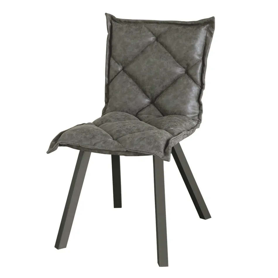 Silla en metal pintado y asiento en Soft Vintage Made in Italy - Thani viadurini