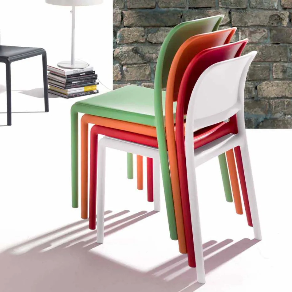 Silla de resina y fibra de vidrio de diseño moderno hecha en Italia Ravenna viadurini