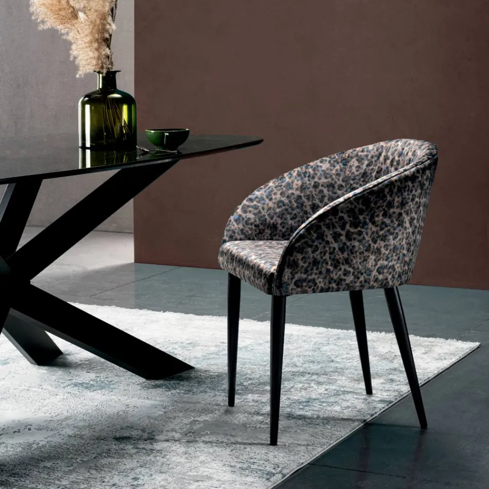 Silla de Tela con Estructura de Acero Made in Italy 4 Piezas - Tagata viadurini