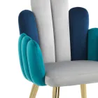 Silla en tela efecto terciopelo gris, verde y azul - Sandía viadurini