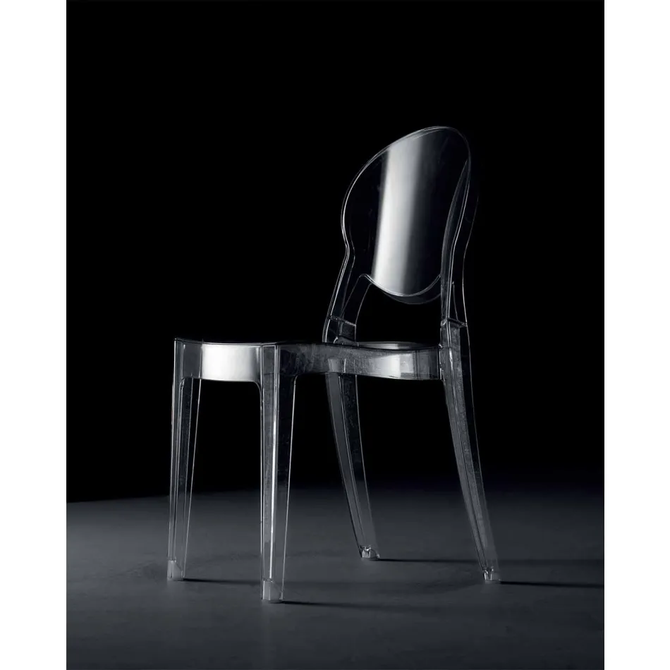 Silla apilable para interior o exterior en policarbonato transparente - Planet viadurini