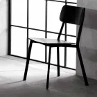 Silla de diseño moderno en madera y metal, elmas, 4 piezas viadurini