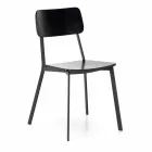 Silla de diseño moderno en madera y metal, elmas, 4 piezas viadurini