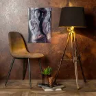 Silla de salón con diseño moderno en piel sintética, Elice, 4 piezas viadurini