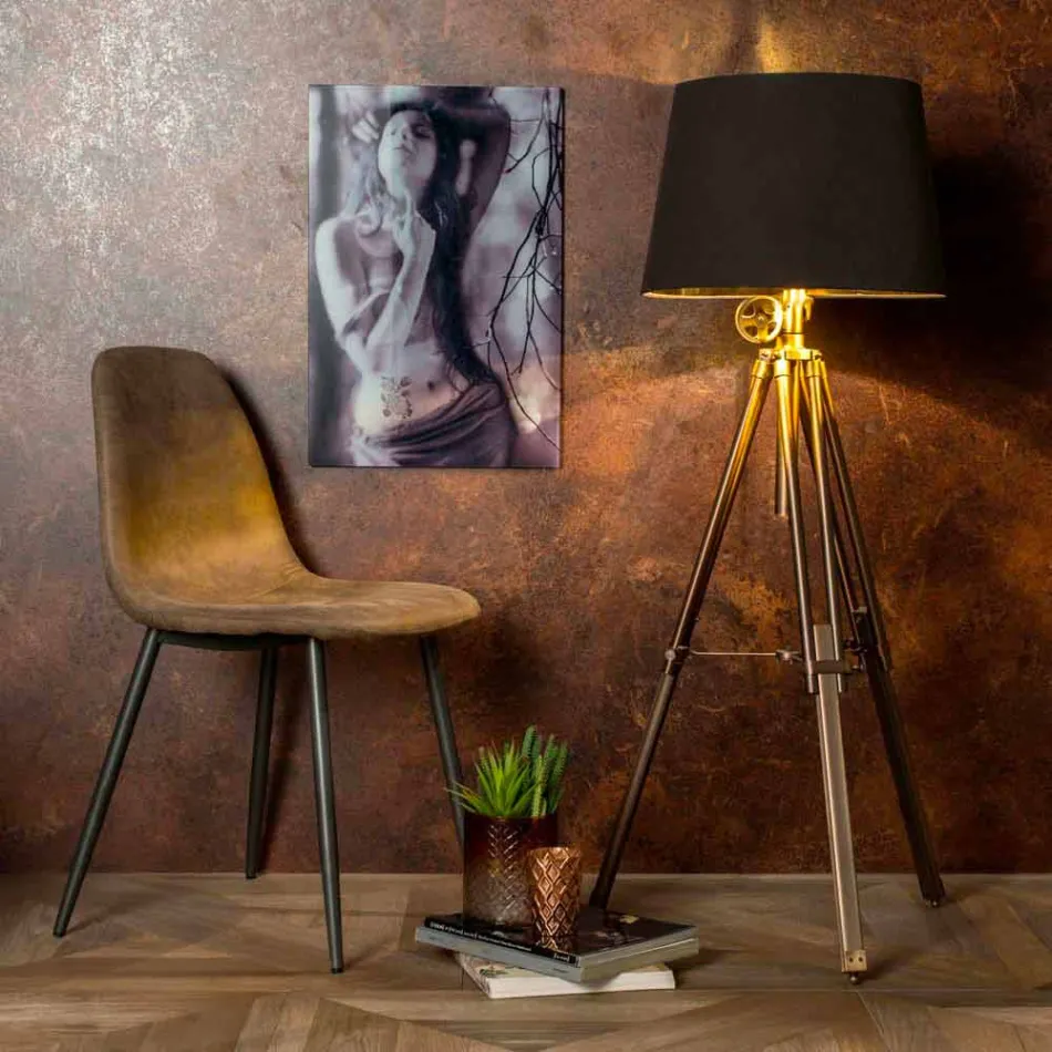 Silla de salón con diseño moderno en piel sintética, Elice, 4 piezas viadurini