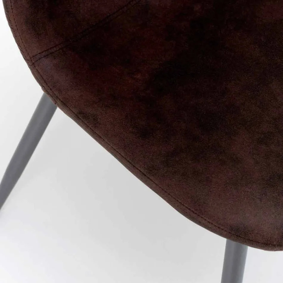 Silla de salón con diseño moderno en piel sintética, Elice, 4 piezas viadurini