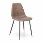 Silla de salón con diseño moderno en piel sintética, Elice, 4 piezas viadurini