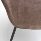 Silla de salón con diseño moderno en piel sintética, Elice, 4 piezas viadurini