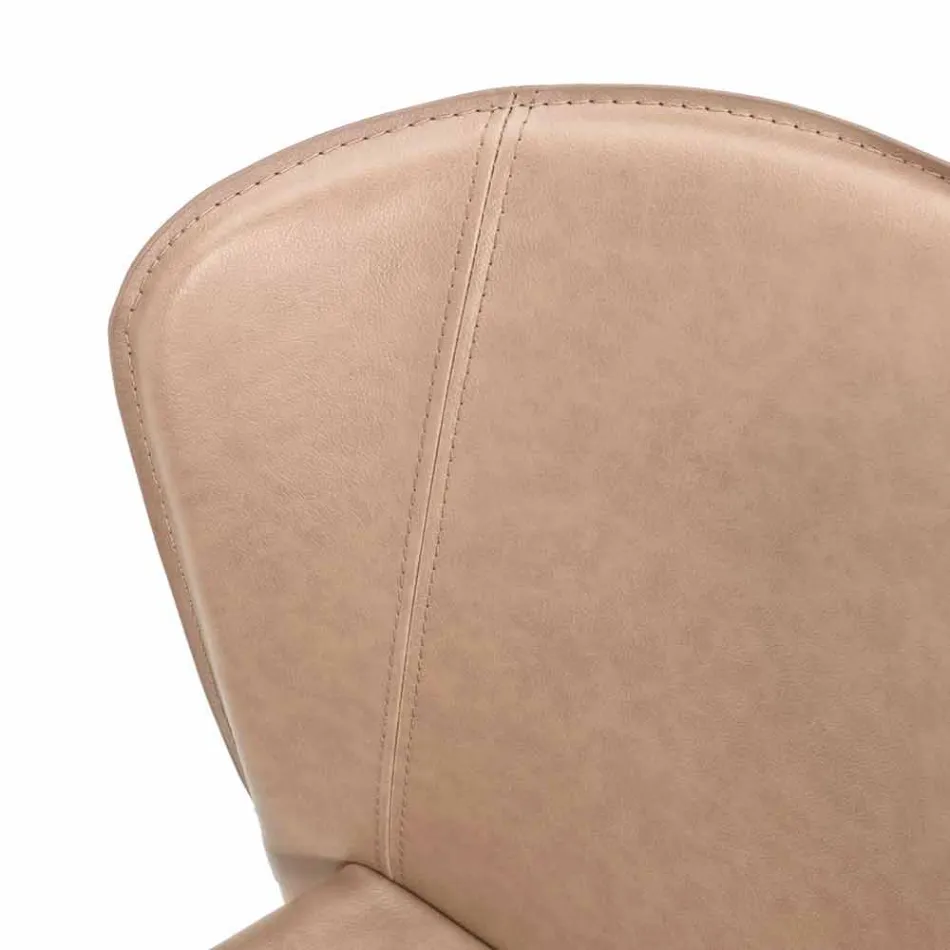 Silla de estar moderna cubierta en imitación de cuero, Accadia, 4 piezas viadurini