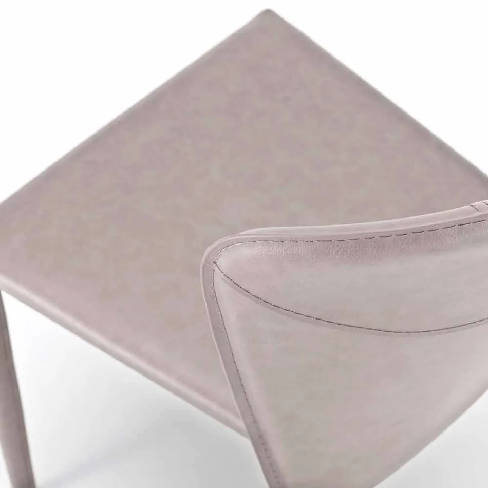 Silla de estar moderna cubierta en imitación de cuero, Accadia, 4 piezas viadurini