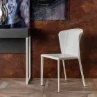 Silla de estar moderna cubierta en imitación de cuero, Accadia, 4 piezas viadurini