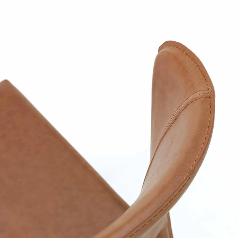 Silla de estar moderna cubierta en imitación de cuero, Accadia, 4 piezas viadurini