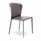 Silla de estar moderna cubierta en imitación de cuero, Accadia, 4 piezas viadurini