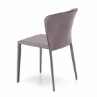 Silla de estar moderna cubierta en imitación de cuero, Accadia, 4 piezas viadurini